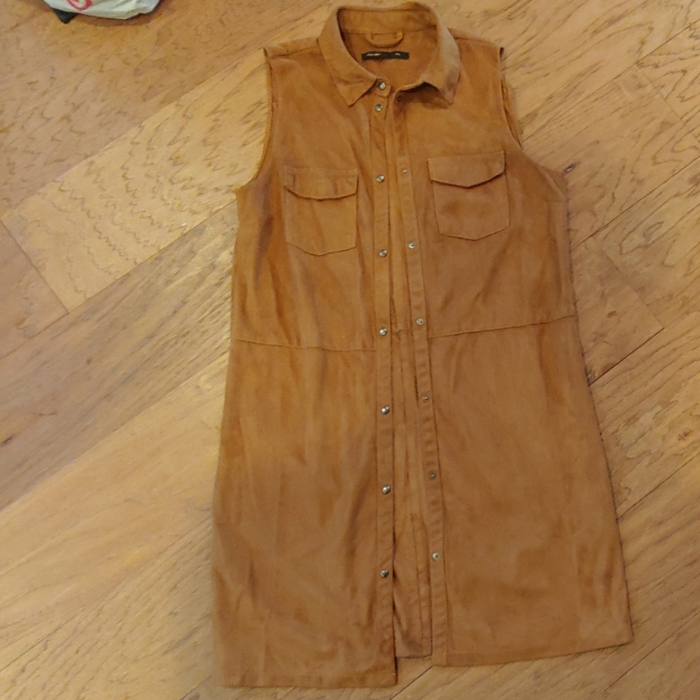 First and I suede knee lenth overcoat - Picture 2 of 4